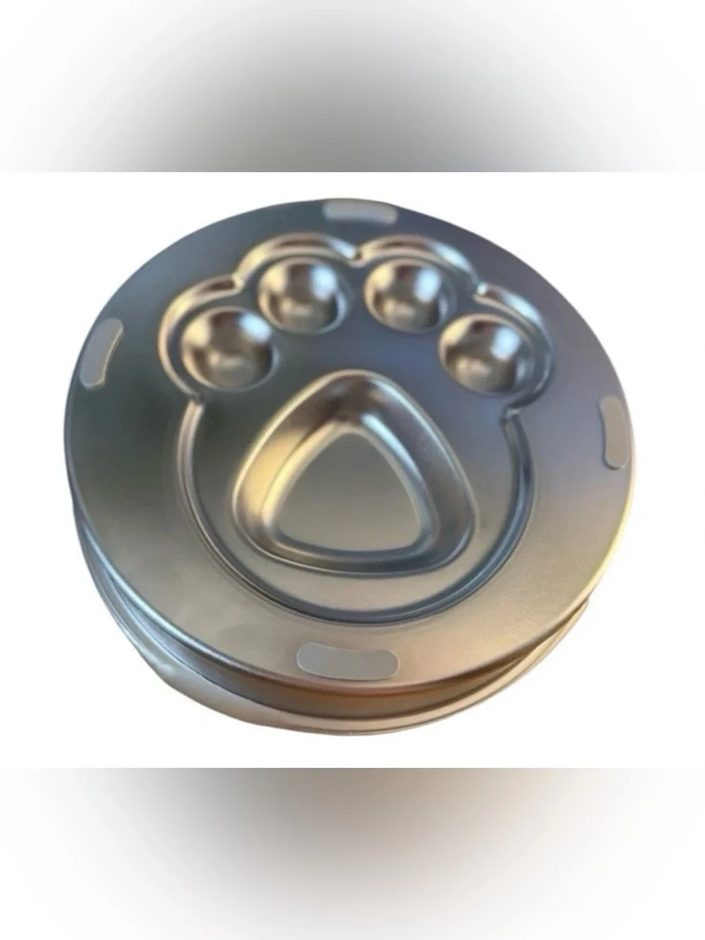 Pet Slow-Feed Paw-Shaped Stainless Dog Bowl - Silver